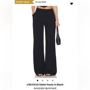 Amanda Uprichard Black Wide-Leg Pants